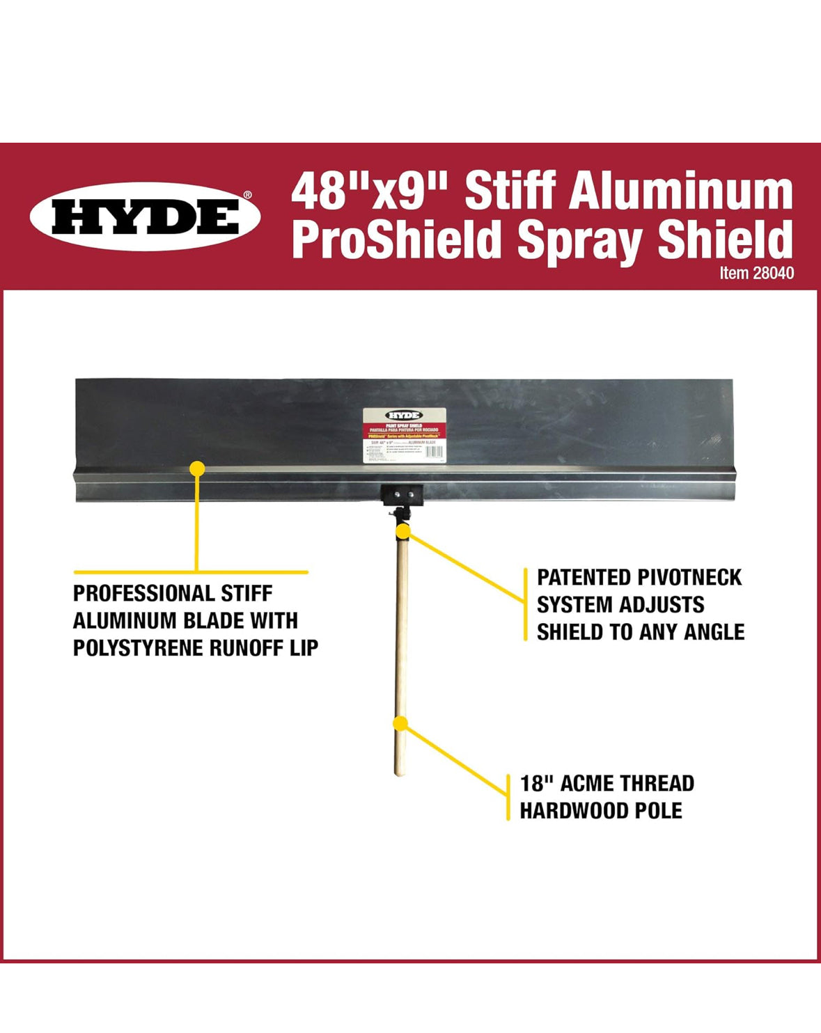 Paint Spray Shield - 48”